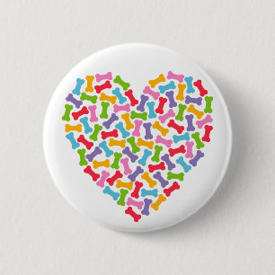 Hondenliefhebber Heart Ronde Button 5,7 Cm