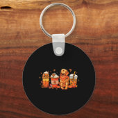 Hondenliefhebber Herfst Koffie Pompoen Spice Latte Sleutelhanger (Voorkant)