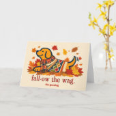 Hondenliefhebber herfstbegroeting kaart (Gele Bloem)