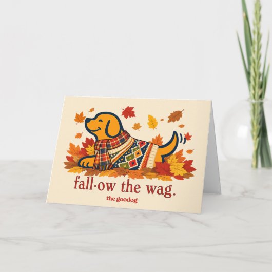 Hondenliefhebber herfstbegroeting kaart (Voorkant)