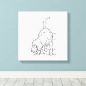 Hondenliefhebber Herinnering, Beagle Illustratie Canvas Afdruk (Insitu (Houten vloer))