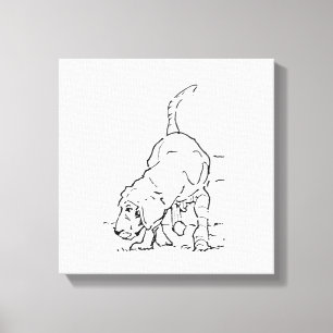 Hondenliefhebber Herinnering, Beagle Illustratie Canvas Afdruk
