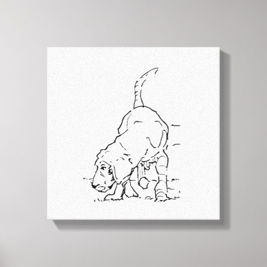 Hondenliefhebber Herinnering, Beagle Illustratie Canvas Afdruk (Voorkant)