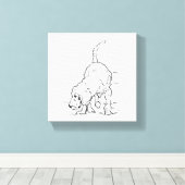 Hondenliefhebber Herinnering, Beagle Illustratie Canvas Afdruk (Insitu (Houten vloer))