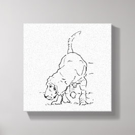 Hondenliefhebber Herinnering, Beagle Illustratie Canvas Afdruk