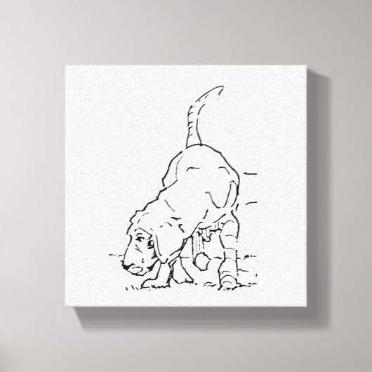Hondenliefhebber Herinnering, Beagle Illustratie Canvas Afdruk (Voorkant)