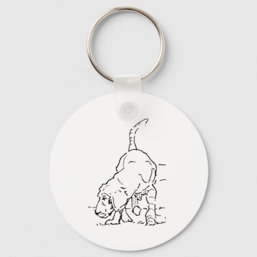 Hondenliefhebber Herinnering, Beagle Illustratie Sleutelhanger (Voorkant)