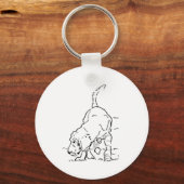 Hondenliefhebber Herinnering, Beagle Illustratie Sleutelhanger (Voorkant)
