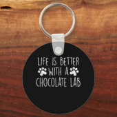 Hondenliefhebber | Het leven is beter met chocolad Sleutelhanger (Voorkant)