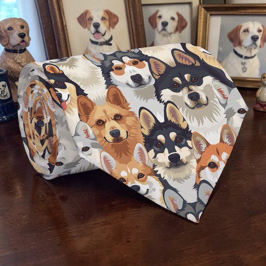 Hondenliefhebber Honden Retro Maatdas Stropdas