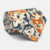 Hondenliefhebber Honden Retro Maatwerk Stropdas (Opgerold)