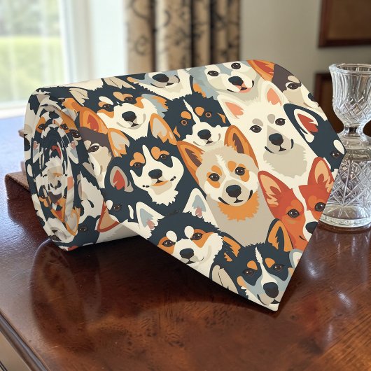 Hondenliefhebber Honden Retro Maatwerk Stropdas