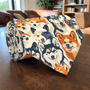 Hondenliefhebber Honden Retro Maatwerk Stropdas