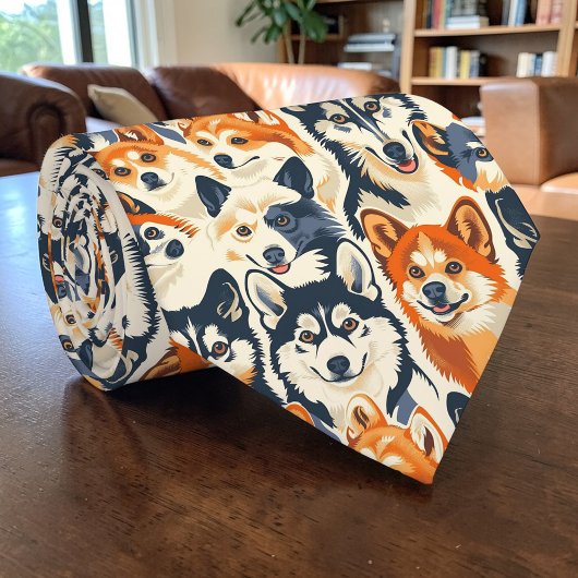 Hondenliefhebber Honden Retro Maatwerk Stropdas