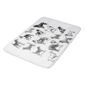 hondenliefhebber  Hondenrassen zwart-wit Badmat (Gekanteld)