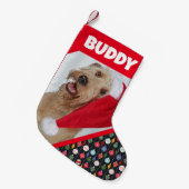 Hondenliefhebber huisdier foto klein kleine kerstsok (Voorkant (Hangend))
