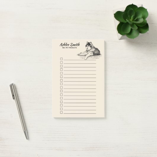 Hondenliefhebber - Husky - to do list Post-it® Notes (Kantoor)