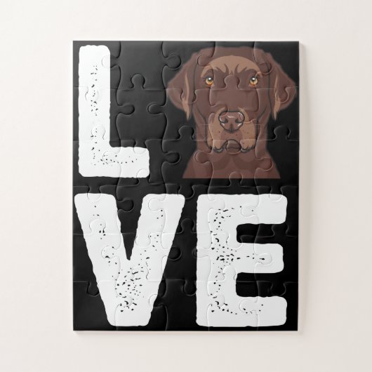 Hondenliefhebber | I Love Chocolate Labrador Legpuzzel (Verticaal)