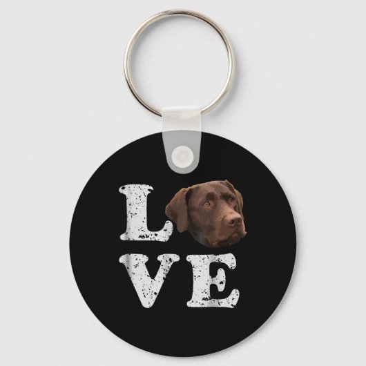 Hondenliefhebber | I Love Chocolate Labrador Retri Sleutelhanger (Voorkant)