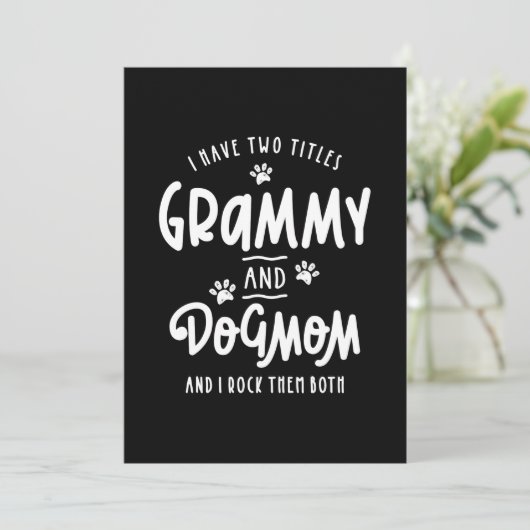 Hondenliefhebber, ik heb twee titels grammy en hon bedankkaart (Staand voorkant)