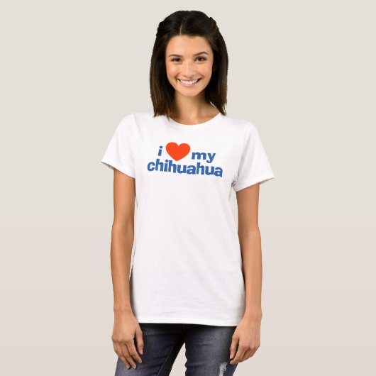 Hondenliefhebber. Ik hou van mijn Chihuahua T-shirt (Voorkant volledig)