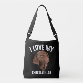 Hondenliefhebber | Ik hou van mijn chocolade lab Crossbody Tas