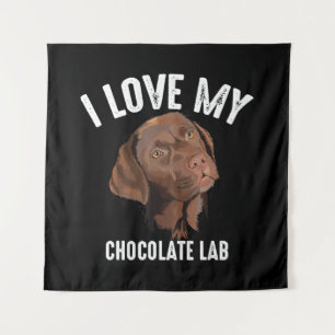 Hondenliefhebber   Ik hou van mijn chocolade lab Wandkleed