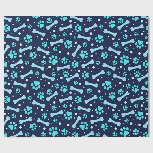 Hondenliefhebber inpakpapier - Blauwe poten en Bot (Vlak)