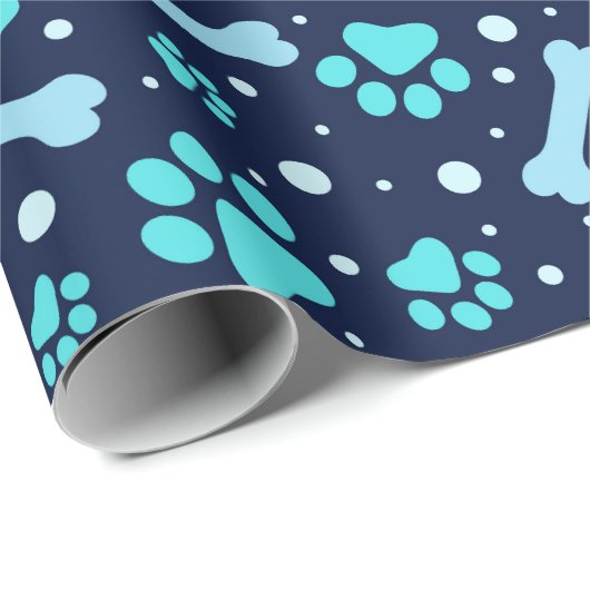 Hondenliefhebber inpakpapier - Blauwe poten en Bot (Rol Hoek)