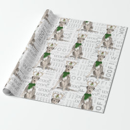 Hondenliefhebber Irish Wolfhound in Antlers kerst Cadeaupapier