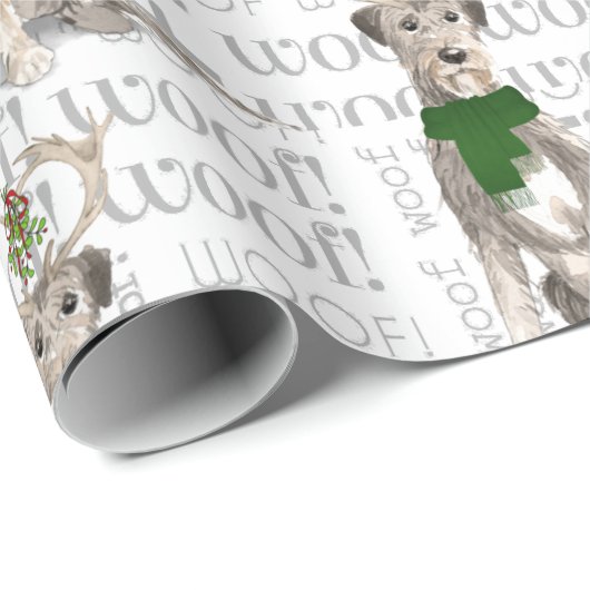 Hondenliefhebber Irish Wolfhound in Antlers kerst Cadeaupapier (Rol Hoek)