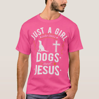 Hondenliefhebber is een meisje dat van honden en J T-shirt