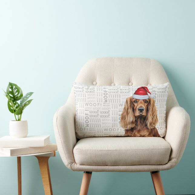 Hondenliefhebber Kerst Cocker Spaniel Woof Vakanti Kussen (Stoel)