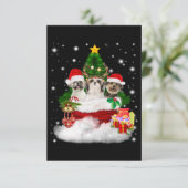 Hondenliefhebber | Kerst mooi kerstfeest sjiih Tzu Informatiekaartje (Staand voorkant)