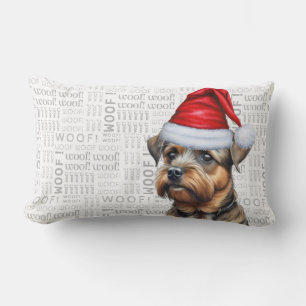 Hondenliefhebber Kerst Schattigee Border Terrier V Kussen