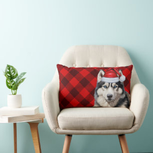 Hondenliefhebber Kerst Siberische Husky Vakantie P Kussen