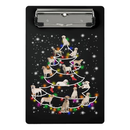 Hondenliefhebber | Kerstboom in Labrador Mini Klembord (Voorkant)