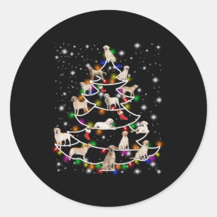 Hondenliefhebber   Kerstboom in Labrador Ronde Sticker