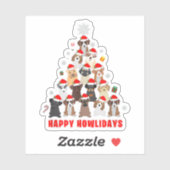 Hondenliefhebber kerstboom T-shirt Gift T-Shirt Sticker (Vel)