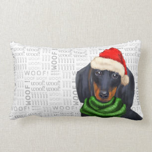 Hondenliefhebber kerstdachshund kussen