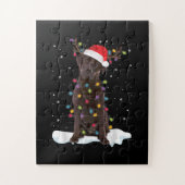 Hondenliefhebber | Kerstkerst met chocolade-labrad Legpuzzel (Verticaal)