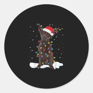 Hondenliefhebber   Kerstkerst met chocolade-labrad Ronde Sticker