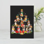 hondenliefhebber - kerstlicht met beagle bomen aankondiging (Staand voorkant)