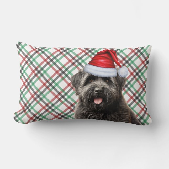 Hondenliefhebber Kerstmis Bouvier Dog en Holiday P Kussen (Voorkant)