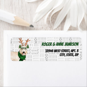 Hondenliefhebber kerstmis Wheaten Terrier Etiket