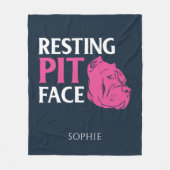 Hondenliefhebber knevel rustkuil gezicht fleece deken (Voorkant)