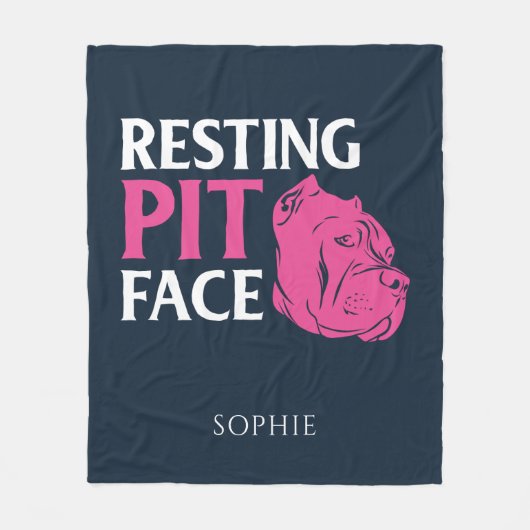 Hondenliefhebber knevel rustkuil gezicht fleece deken (Voorkant)