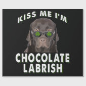 Hondenliefhebber | Kus Me Ik ben Chocolate Labrish Cadeaupapier (Vlak)