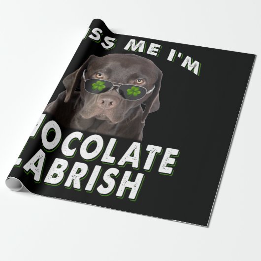 Hondenliefhebber | Kus Me Ik ben Chocolate Labrish Cadeaupapier (Uitgerold)