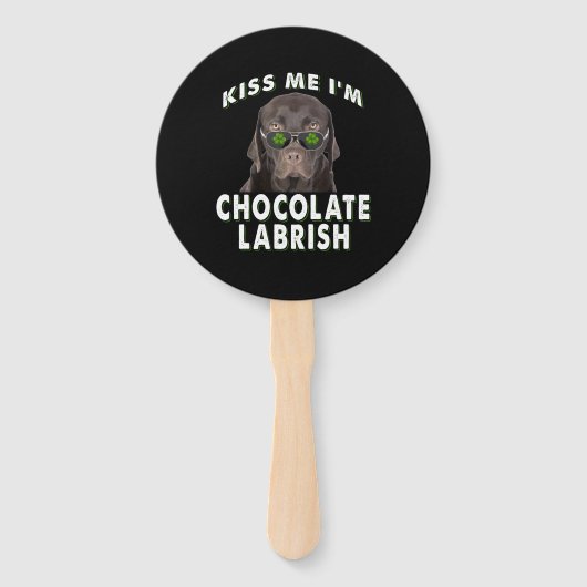 Hondenliefhebber | Kus Me Ik ben Chocolate Labrish Handwaaier (Voorkant)